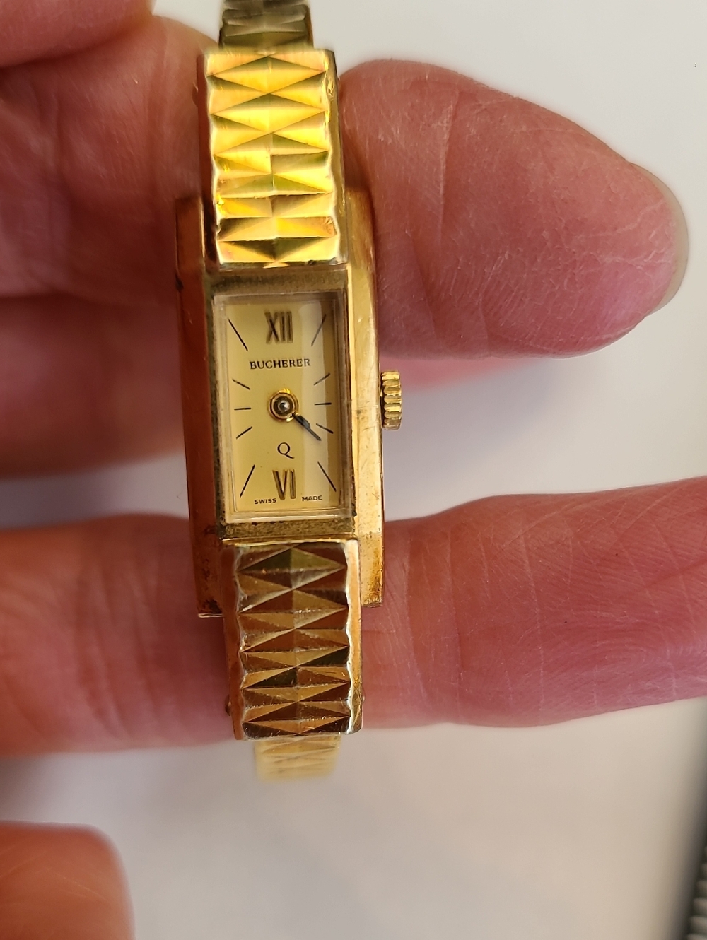 Bucherer Women's Gold-Tone Rectangular Bracelet Watch